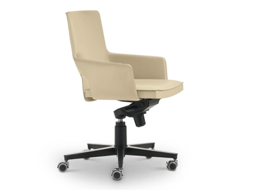 SHU - Swivel tanned leather office chair with castors by i 4 Mariani - view 2